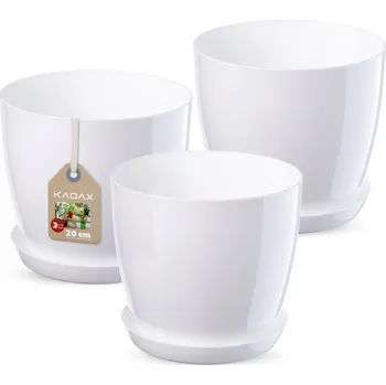 Květináč Bílý plast Květináč Kadax 20 cm x 20 x 18 cm