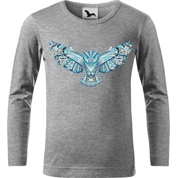 Chlapecké tričko DOBRÝ TRIKO Dětské bavlněné triko Letící sova Velikost: 158/12 let, Barva: Tmavě šedý melír