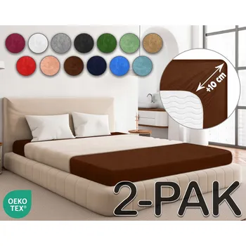 Prostěradlo Sesto Senso přiléhavé prostěradlo s gumičkou FROTTE Hnědé 120 x 200 cm