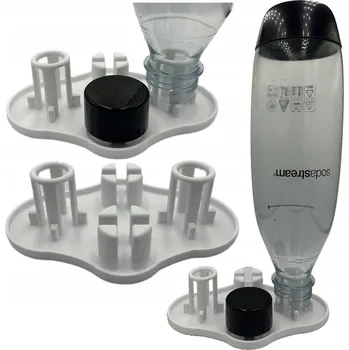 Stojan na víno ODKAPÁVAČ NA DVĚ LAHVE PRO SATURÁTOR SODASTREAM, DRŽÁK, STOJAN, BÍLÝ