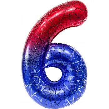 Balónek Fóliový Balónek Číslice "6" Spider Červeno-Modrý (100 cm)