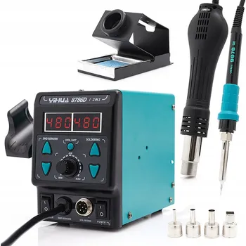 Páječka Pájecí stanice 2v1 s horkým vzduchem a pájecí pistolí YIHUA 8786D-I 740W pro elektroniku