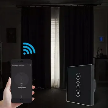 vypínač SKLENĚNÝ DOTYKOVÝ SPÍNAČ ŽALUZIÍ ČERNÝ VYPÍNAČ PRO ROLETY WIFI TUYA