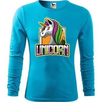 DOBRÝ TRIKO Pánské bavlněné triko Naštvaný jednorožec Velikost: 2XL, Barva: Tyrkysová