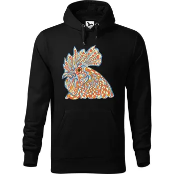 Pánská mikina DOBRÝ TRIKO Pánská mikina s potiskem Hlava kohouta Velikost pánské mikiny: 4XL, Barva: Černá