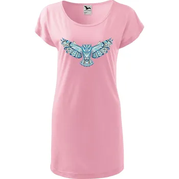 Dámské tričko DOBRÝ TRIKO Dámské tričko/šaty Letící sova Velikost: L, Barva: Růžová