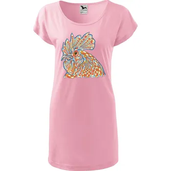 Dámské tričko DOBRÝ TRIKO Dámské tričko/šaty Hlava kohouta Velikost: L, Barva: Růžová