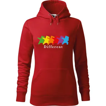 Dámská mikina DOBRÝ TRIKO Dámská mikina s potiskem Different Velikost dámské mikiny: XS, Barva: Červená