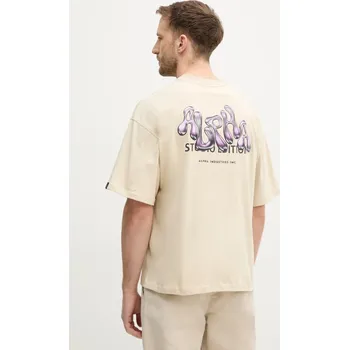 Pánská móda Bavlněné tričko Alpha Industries Studio Edition BP T 156553 béžová 01X, vel. XXL