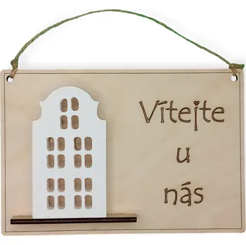 Dekorace z Řečice Dekorační cedulka Domeček 15cm