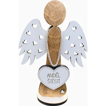 Dekorace z Řečice Dřevěný anděl 24cm♥️