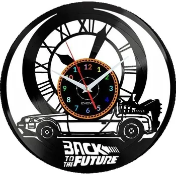 Hodiny NÁVRAT DO BUDOUCNOSTI HODINY NÁSTĚNNÉ DEKORATIVNÍ MODERNÍ VINYLOVÁ DESKA