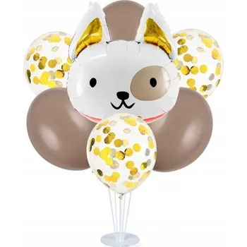 Balónek Sada balónků na stojanu - Bílý pejsek