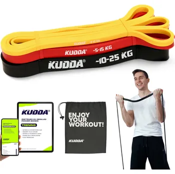 Sada 3 posilovacích gum Powerband odporové gumy fitness 2-30 kg Kudda