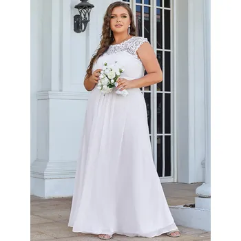 Dámské šaty Večerní šaty s krajkovým výstřihem a odhalenými zády Barva: Bílá, Velikost: 7XL