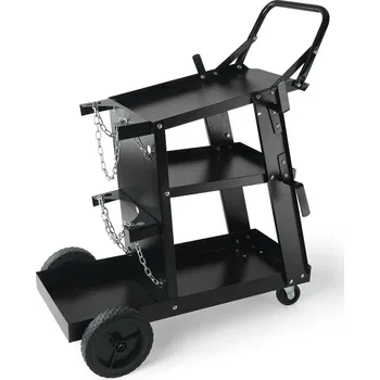 SucceBuy Svářečský Vozík 3 police 168-181 kg s 2 držáky na plynové lahve