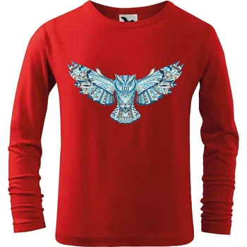 Dětská móda DOBRÝ TRIKO Dětské bavlněné triko Letící sova Velikost: 110 /4 roky, Barva: Červená