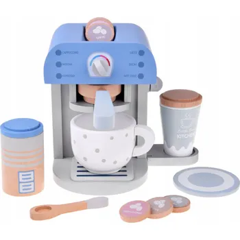 Kávovar DŘEVĚNÝ KÁVOVAR S ŠÁLKEM A PŘÍSLUŠENSTVÍM - STYLOVÝ DESIGN