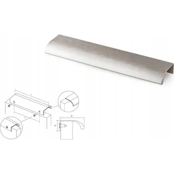 Nábytkové kování Nábytková úchytka VIEFE 256 s hranou z nerezové ocel