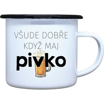 DOBRÝ TRIKO Plecháček s potiskem Všude dobře pivko Velikost plecháčku: 330 ml