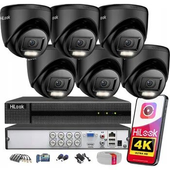 IP kamera Venkovní monitorovací sada 6 kamer 8MPx 4K HiLook Hikvision AHD kroucená dvoulinka
