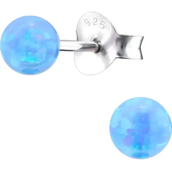 Náušnice Olivie Stříbrné kuličky s opálem AZURO 1784 Ag 925; ≤0,35 g.
