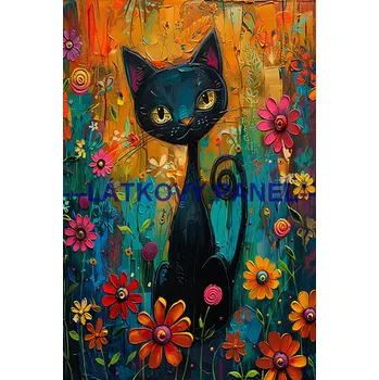 Látkový panel - Kočka - KČ-221 Velikost: 50x33cm, Materiál: Úplet