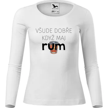 Dámské tričko DOBRÝ TRIKO Dámské bavlněné triko Všude dobře rum Velikost: 3XL, Barva: Bílá