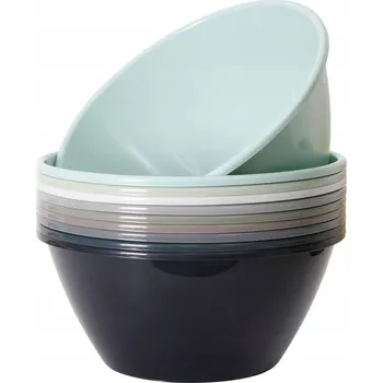 Plastové misky, barevné mističky, sada 9 ks, objem 1500 ml, ODOLNÉ