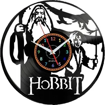 Hodiny HOBBIT HODINY NÁSTĚNNÉ DEKORATIVNÍ MODERNÍ VINYLOVÁ DESKA