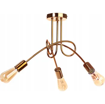 MODERNÍ LUSTR STROPNÍ SVÍTIDLO MĚDĚNÝ EDISON LED 3xE27