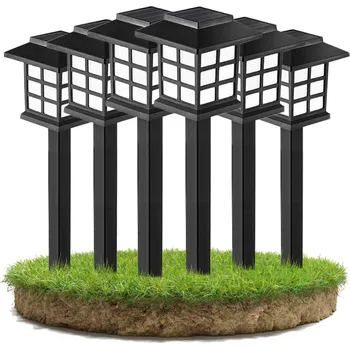 Venkovní osvětlení Solární Zahradní Lampa LED Sloupek Zapichovací se Soumrakovým Čidlem do Zahrady 6500K