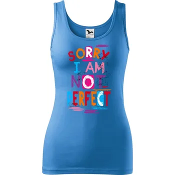 Dámské tričko DOBRÝ TRIKO Dámské tílko s potiskem Not perfect Velikost: 2XL, Barva: Azurově modrá