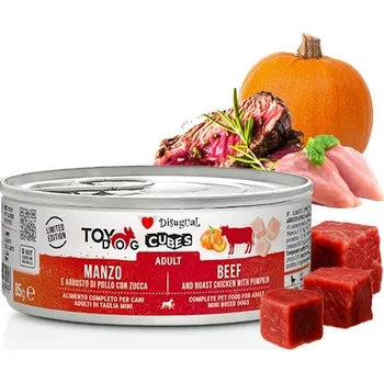 Krmivo pro psa Disugual mokré krmivo Cubes Hovězí s kuřecím a dýní 85g