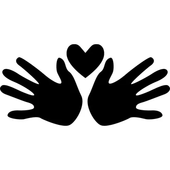 Samolepící dekorace Samolepka na stěnu srdce a ruce 4r 45x33cm