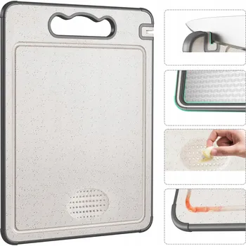 Kuchyňské prkénko PRKÉNKO NA KRÁJENÍ Z NEREZOVÉ OCELI DO KUCHYNĚ, OBOUSTRANNÉ PROTISKLUZOVÉ