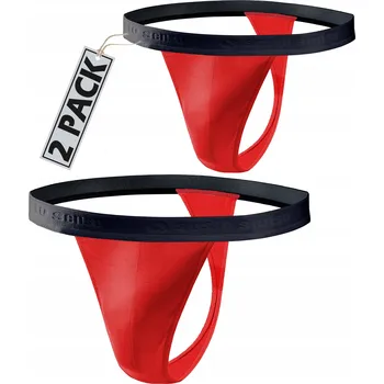 Podprsenka Sesto Senso Pánská bavlněná tanga 2 páry Super pohodlné M Červená