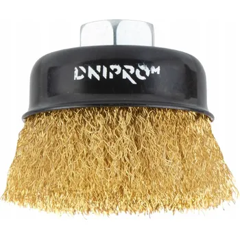 Vrták Koncový brusný kartáč Dnipro-M Т100-L, vlnitý mosazný drát, zesílený