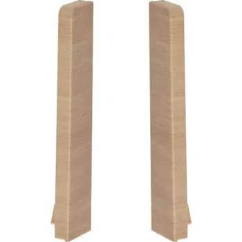 soklová lišta Levá koncovka Cezar PVC 13 x 80, délka 2 cm, odstín Honey amber, matná