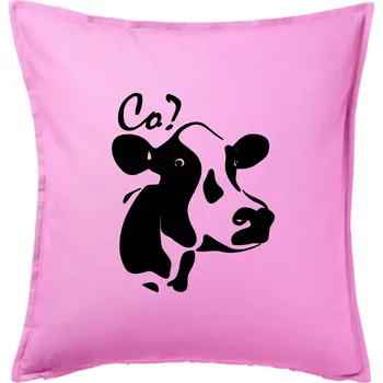 Polštář Zmatená kráva - Polštář 50x50 - 50x50 - Pouze potah ( Růžová )