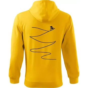 Pánská mikina Cyklo sjezd z kopce - Mikina s kapucí na zip trendy zipper - 2XL ( Žlutá )