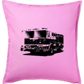 Polštář Hasičské auto americké - Polštář 50x50 - 50x50 - Pouze potah ( Růžová )