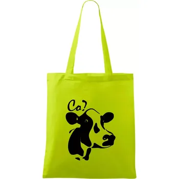 Nákupní taška Zmatená kráva - Taška bavlněná - 42 x 38 cm ( Limetková )