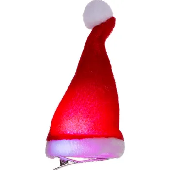 Party dekorace Lampionky.cz Mini čepička Santa na klip s LED 12 cm