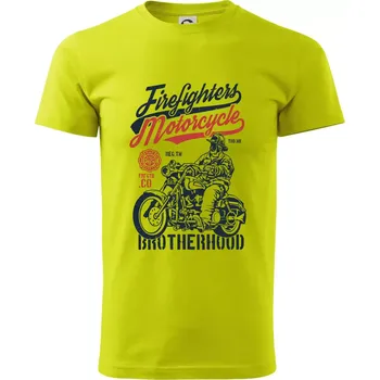 Firefighters Motorcycle - Klasické pánské triko vyšší gramáže - XS ( Limetková )