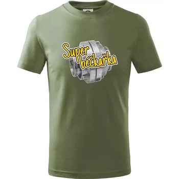 Super béčkařka - Tričko dětské bavlněné - 104-110cm / 3-4 roky ( Khaki )