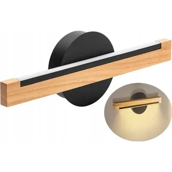 Nástěnné svítidlo Dekorativní LED nástěnné svítidlo 6,5W bílé Teplé do koupelny Černé dřevo