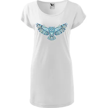 Dámské tričko DOBRÝ TRIKO Dámské tričko/šaty Letící sova Velikost: XS, Barva: Bílá