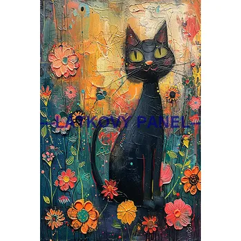Látkový panel - Kočka - KČ-230 Velikost: 30x20cm, Materiál: Teplákovina nepočesaná