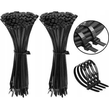 Stahovací páska Upínací pásky, černé stahovací pásky 140x2,5 mm 200 ks